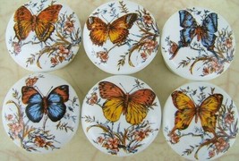 Cabinet Knobs Butterflies Butterfly #1 lg @Pretty@ (6) Insect - £25.23 GBP