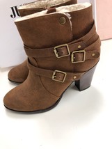 JustFab Women&#39;s Booties Faux Suede Brown Boots Size 9 US - $419.46 MXN