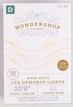 Wondershop Dewdrop String LED Lights 30 ct Warm White Copper Wire 10&#39;9&quot; New - £4.75 GBP