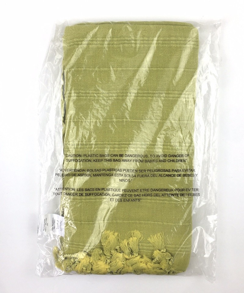 Eve & Al Beach Towel Thin Green Cotton Throw Blanket Stone Washed Retro Item image 9