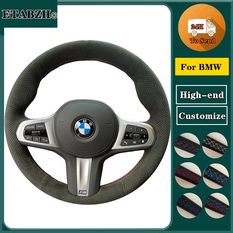 Braid Car Steering Wheel Cover For BMW M Sport G30 G31 G32 G20 G21 X3 G0... - £25.92 GBP