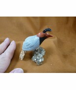 (Y-BIR-QU-17) Quail white red black bird gemstone STONE figurine Peru qu... - $515.88 MXN