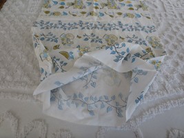 Orig. Vtg. Yellow &amp; Turquoise Coffee Motif Cotton Closed Feedsack #5-21.5&quot; X 35&quot; - £22.81 GBP