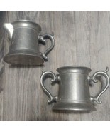 Plough Tavern Wilton Armetale Pewter Creamer &amp; Coffee Cup/Sugar Bowl - £21.45 GBP