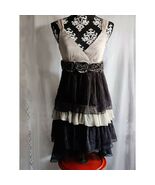 Rachael &amp; Chloe Ruffle Dress Rose Flower Design Strapless Size Small RN#... - €17,11 EUR