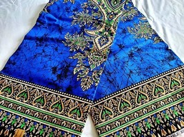6 Yards poly-cotton African Ankara plaid And Dashiki Prints abric. Blue - £36.75 GBP