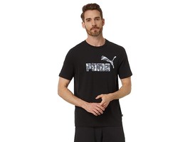 Puma Men&#39;s Short-Sleeve Splash Logo-Graphic T-Shirt in Black-Small - £15.17 GBP