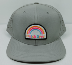 Dutch Bros Coffee Rainbow Patch Hat Cap Gray Snapback Trucker Hat - £19.77 GBP