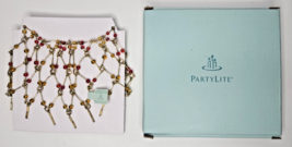 PartyLite Brown and Red Beaded  Pillar/Shade Necklace Retired NIB P9381/... - £18.37 GBP