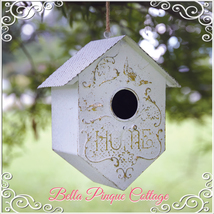 Shabby Chic Metal Birdhouse - £31.89 GBP