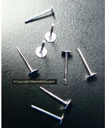 8 Sterling silver post earring pad post findings 6mm pad solder on studs... - £6.20 GBP