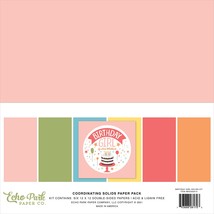 Echo Park Double Sided Solid Cardstock 12"X12"  Birthday Girl, 6 Colors - $13.85