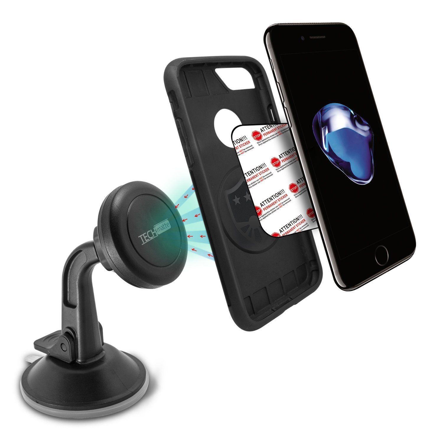 Smartphone Magnetic Car Mount Holder Dashboard and Windshield for iPhone Samsung - $14.71