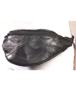 Waist Pouch Pack Black Patch Leather Zippered Pockets for Wallet Phone T... - $264.53 MXN