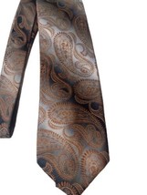 Vintage Stefano Corsini All Silk Paisley Tie Ombre Gray Rust Brown Classic Italy - £10.89 GBP