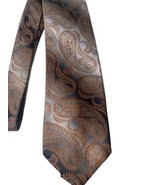 Vintage Stefano Corsini All Silk Paisley Tie Ombre Gray Rust Brown Class... - £10.97 GBP