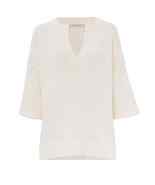 La Fee Parisienne Cotton Cashmere V Neck Sweater Pearl Women One Size 44... - £94.14 GBP