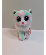 TY Silk Beanie Boos Plush OPAL the Green &amp; Pink CAT 6&quot;  NEW with tags - €6,87 EUR
