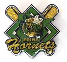 Edina Hornets Softball Fastpitch Lapel Pin Glitter &amp; Enamel Minnesota - $17.00