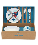 Reed &amp; Barton Child Airplane 5 PC Place Set Melamine Picnic Gift Box Zoo... - €27,64 EUR