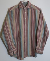 Vintage Robert Graham Long Sleeve Button Front Pastel Multicolor Striped... - £30.02 GBP