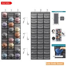 27-Pocket Baseball Hat Organizer - Over The Door Storage with Hooks in Grey - $21.73