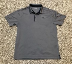 Under Armour Golf Polo Loose Gray Short Sleeve Athletic Shirt Mens Large... - $28.59