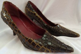 Diego di Lucca Chocolate Animal Print Heel Sz 9 In Pre-Owned Condition - £31.57 GBP