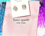 Kate Spade Mini Small Square Stud Earrings - Opal Glitter Brand New With... - $34.64