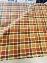 Gingham Tablecloth Orange Green Yellow Plaid Oblong 60in X 100in Cotton - £21.90 GBP