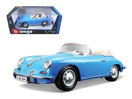 1961 Porsche 356B Convertible Blue 1/18 Diecast Car Model by Bburago - $66.29