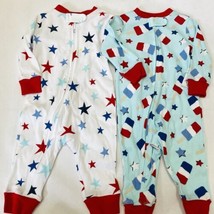 Baby Patriotic Zipper Sleeper 3 6 Months Stars and Popsicles Outfit Set - $16.82