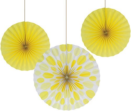 Creative Converting 3-Count Solid and Polka Dots Paper Fans, 12&quot;/16&quot;, Mi... - $2.93
