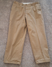 LL Bean Comfort Waist Pants Flannel Lined Mens 40x30(29.5) Khaki Hiking Trekking - £18.95 GBP