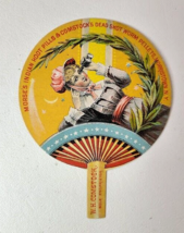 Victorian Trade Card Morses Indian Hoot Pills Comstock Figural Hand Fan ... - £9.58 GBP