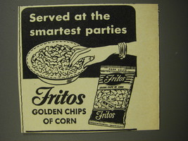 1953 Fritos Corn Chips Ad - Served at the smartest parties - £14.74 GBP