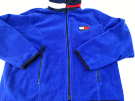 Vintage Tommy Hilfiger XL Fleece Pullover Blue Spell-Out Logo Embroidere... - £40.67 GBP