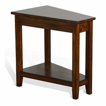 Sunny Designs Santa Fe 16&quot; Transitional Wood Chair Side Table in Dark Ch... - £163.55 GBP