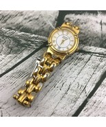 Vintage Anne Klein II Quartz Ladies Date Watch Gold-Tone Linked Band - £23.29 GBP