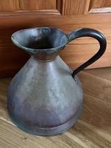 Antique Large Solid Copper Metal Primitive Pitcher w Numbers indicating size – - £112.56 GBP