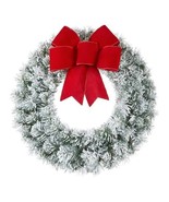 Home Accents Holiday 24 in Flocked Frosted Noble Pine Wreath Christmas D... - $46.00 CAD
