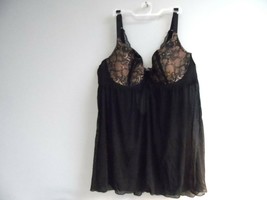 Adore Me Women&#39;s Lingerie Lace Mesh Babydoll 07492 Black Size 42D - $14.24