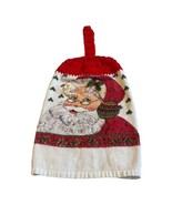 Crochet Top Towel Christmas Santa Crocheted Hand Towel Vintage Holiday  ... - $21.49