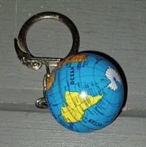 Vintage Globe Earth World Congo Europe America USSR Tin Litho Keychain K... - $2.99