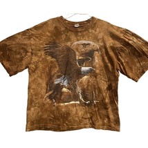 Vtg Bald Eagle All Over Graphic T-Shirt Brown Tie Dye Short Sleeve Y2K U... - £15.48 GBP