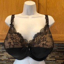 NEW Curvy Couture Tulip Lace Balconette Lined Underwire Bra US Size 46 G - £29.60 GBP