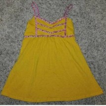 Girls Tank Top Babydoll Energie Yellow Smocked Sweatheart Sleeveless-sz 10/12 - £6.30 GBP