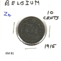 Belgium 10 Centimes, 1915, zinc, KM 81 - £1.99 GBP