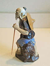 Vintage Chinese Schiwan Mud Man Ceramic Old Fisherman Statue #57 - £19.42 GBP