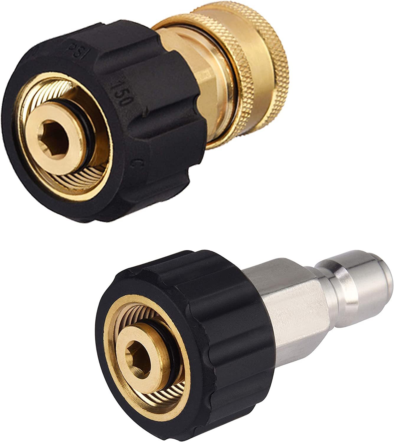 Power Washer Hose M22 To 3/8 Quick Connect Adapter Set, 5000 Psi, M Mingle - $44.97